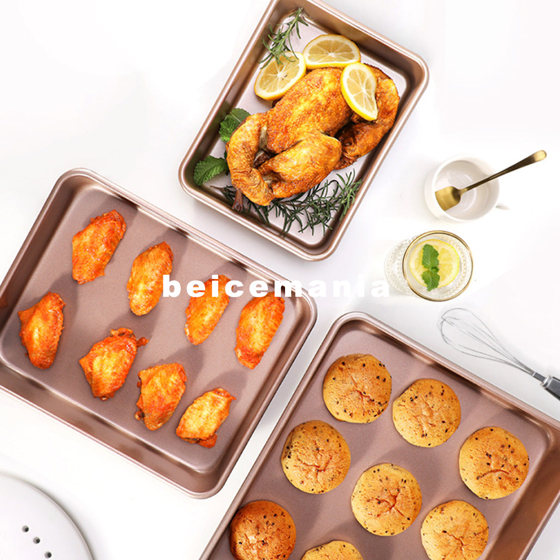 beicemania® Non-stick baking tray for oven for cookies Baking sheet deep baking tray