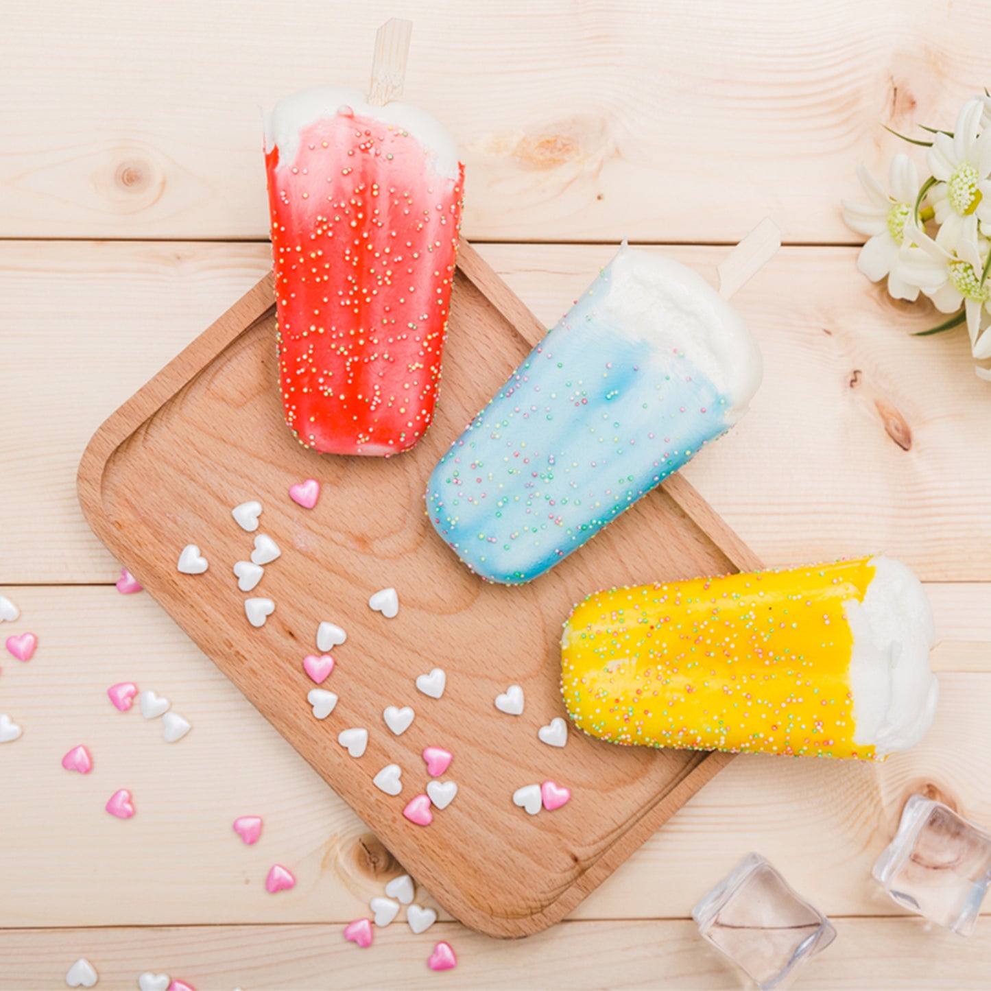 beicemania® Oval Silicone Ice Lolly Mold With Wooden Popsicle Sticks Classic