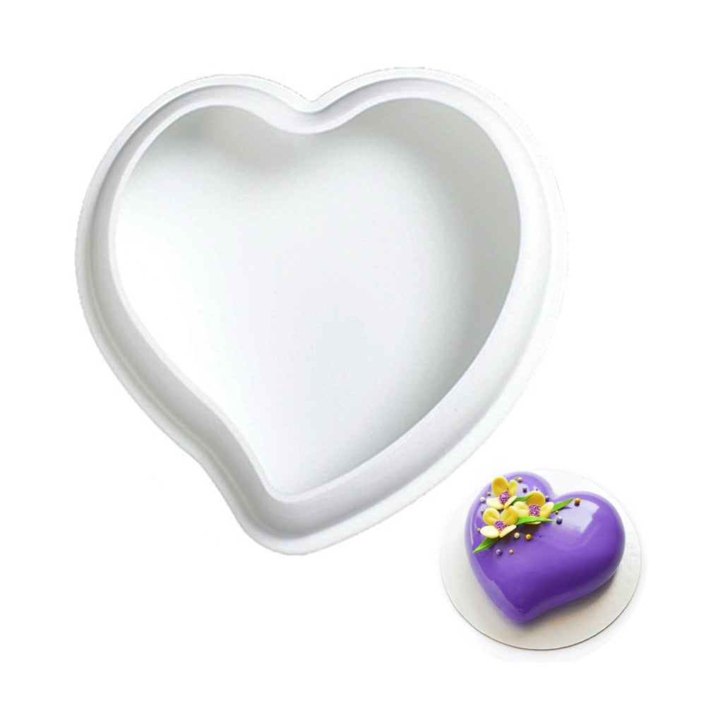 beicemania® Large Cake tin Heart Shaped Cake tin 3D Cake tins Mousse Cake molds Silicone White Peach Heart Cake tin
