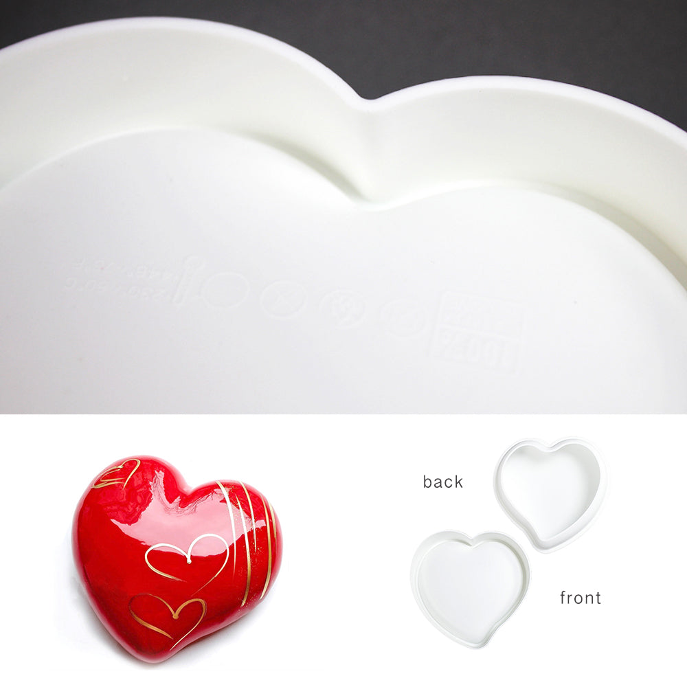 beicemania® Large Cake tin Heart Shaped Cake tin 3D Cake tins Mousse Cake molds Silicone White Peach Heart Cake tin