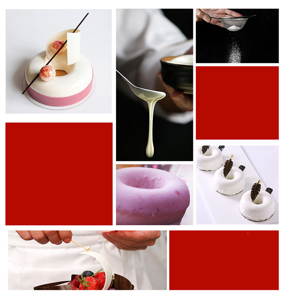 beicemania® Medium Cake tins Round Cake tin 3D Cake tins Mousse Cake molds Silicone White Ring Cake tin Donuts