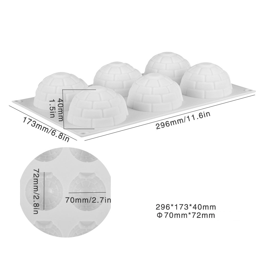 beicemania® Medium Cake tins Round Cake tin 3D Cake tins Mousse Cake molds Silicone White Half Ball Cake tin Eskimo Igloo