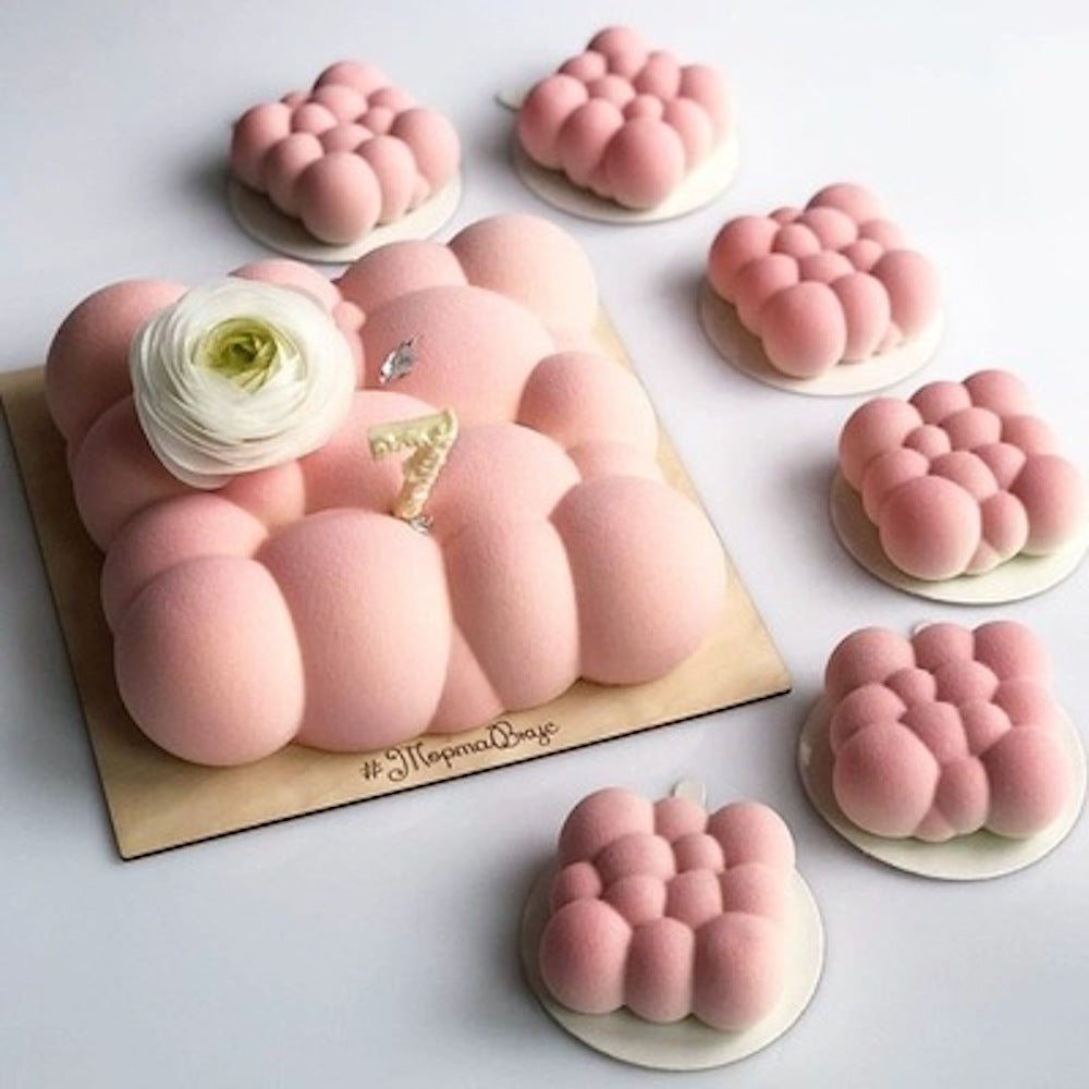 beicemania® Medium Cake tins Square Cake tin 3D Cake tins Mousse Cake molds Silicone White Cake tin Cloud