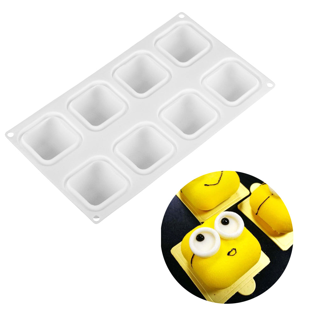 beicemania® Small Cake tin 8inch Square Cake tin 3D Cake tins Mousse Cake molds Silicone Chocolate mold White