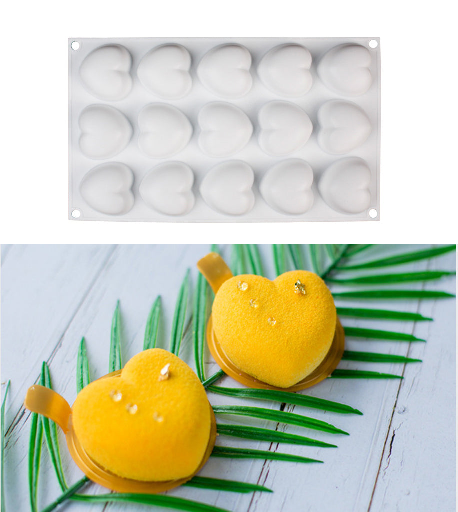 beicemania® Mini Cake tins Heart Cake tin 3D Cake tins Mousse Cake molds Silicone White Chocolate mold Heart Shaped