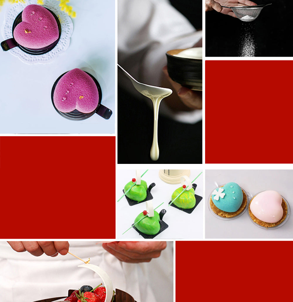 beicemania® Mini Cake tins Heart Cake tin 3D Cake tins Mousse Cake molds Silicone White Chocolate mold Heart Shaped