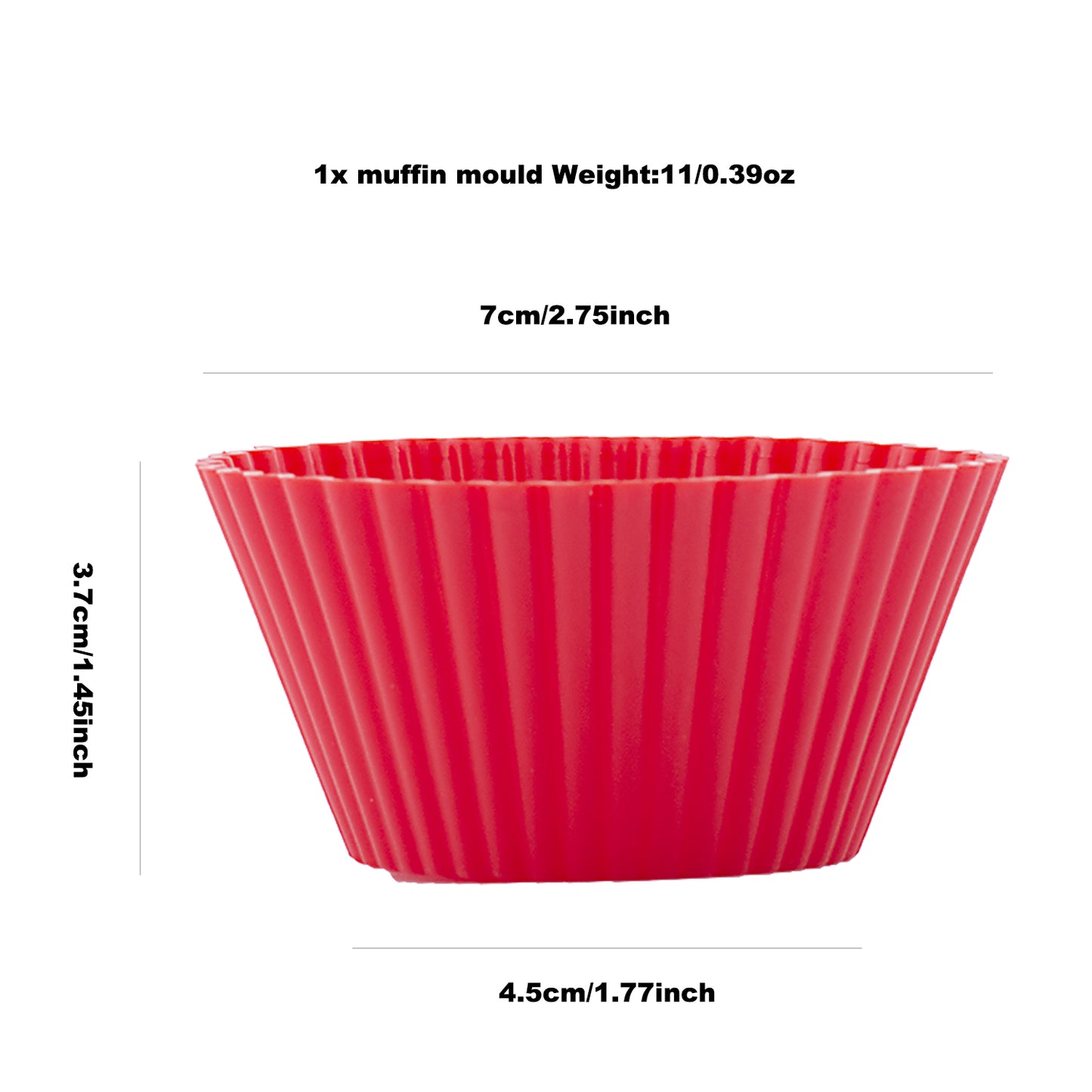 beicemania® Yellow Cupcake Cases Silicone Muffin Trays 12 Round Muffin Tray 7cm