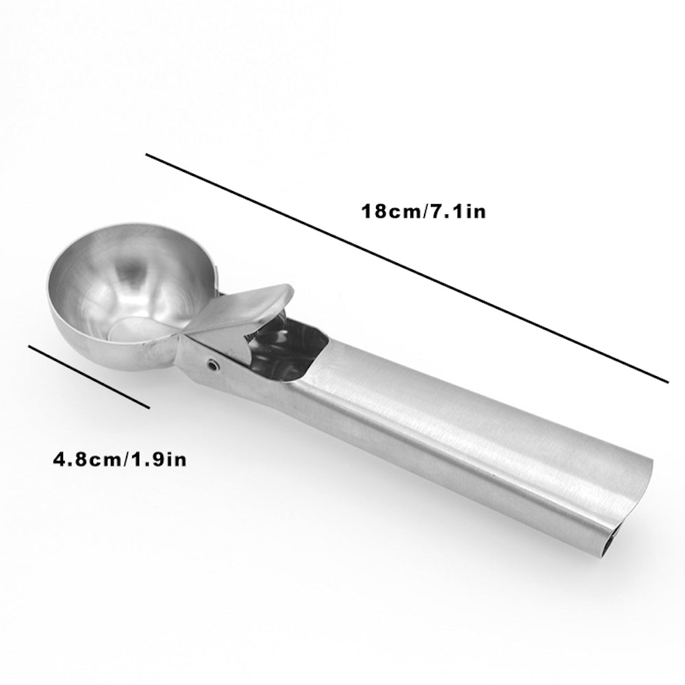 beicemania® 5cm ice Cream Scoop Stainless Steel with Trigger