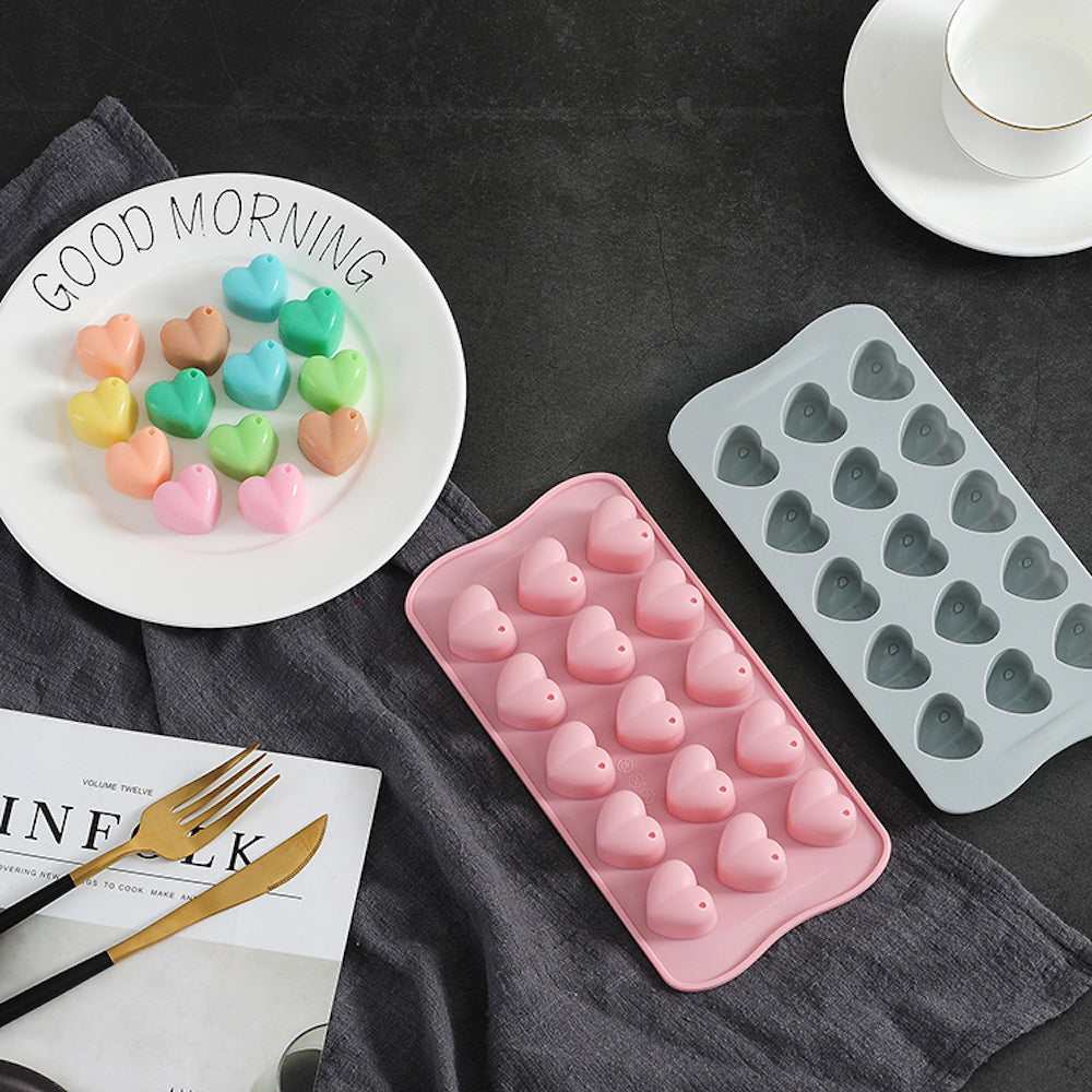 beicemania® Silicone ice Cube Tray 2-Piece Set Chocolate Mold Heart