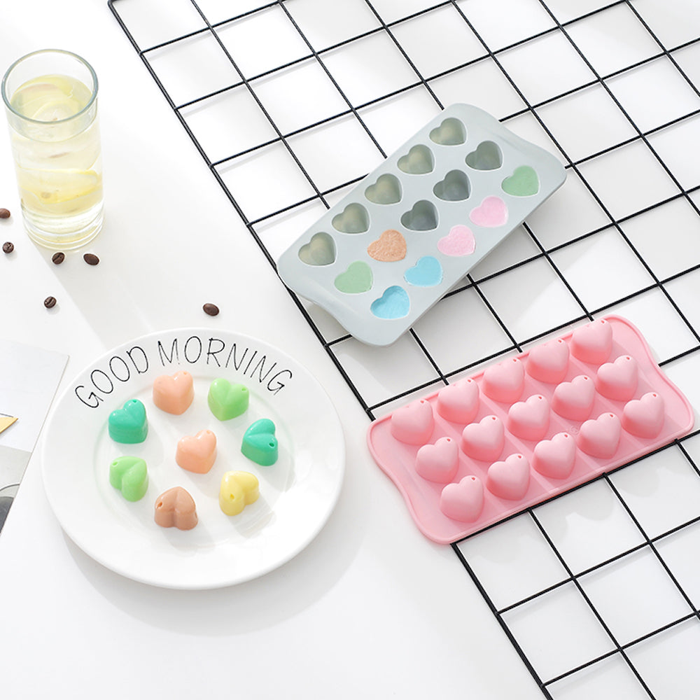 beicemania® Silicone ice Cube Tray 2-Piece Set Chocolate Mold Heart