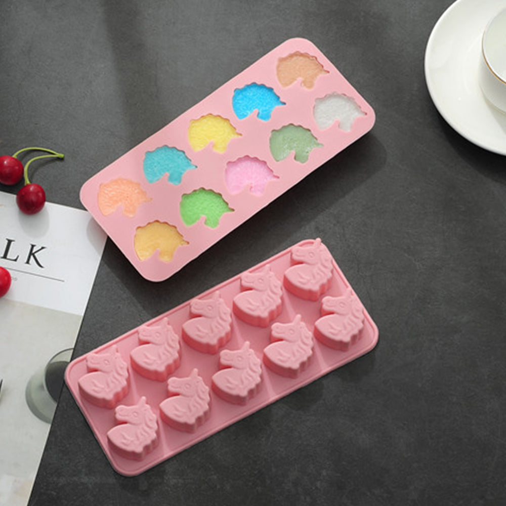 beicemania® Silicone ice Cube Tray 2-Piece Set 10 cubes Chocolate mold Unicorn