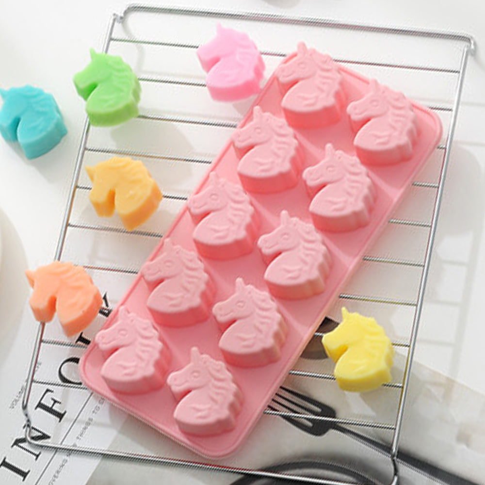 beicemania® Silicone ice Cube Tray 2-Piece Set 10 cubes Chocolate mold Unicorn