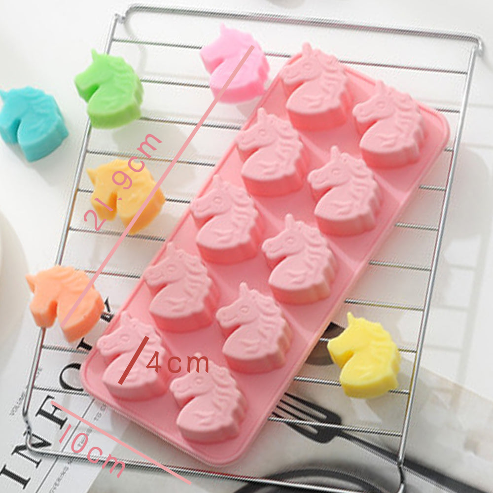 beicemania® Silicone ice Cube Tray 2-Piece Set 10 cubes Chocolate mold Unicorn