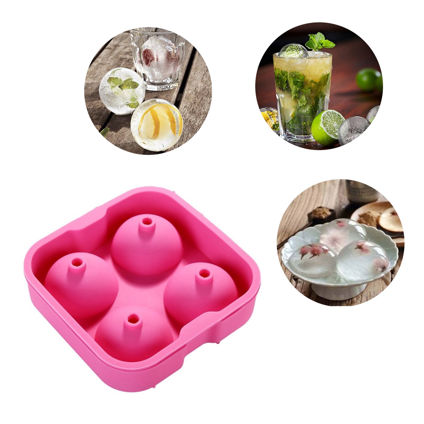 beicemania® Silicone Ice Ball Mold Neo Pink for 4.5cm Ball Ice
