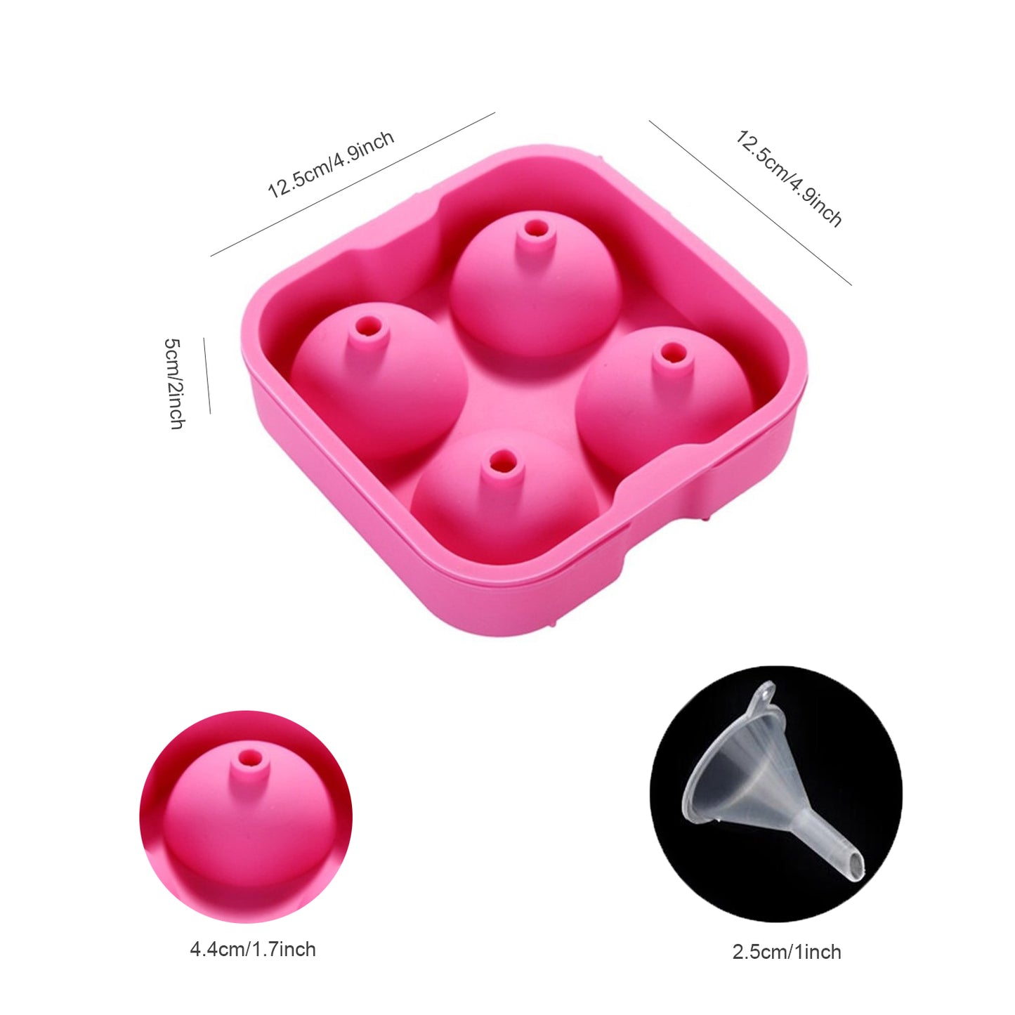 beicemania® Silicone Ice Ball Mold Neo Pink for 4.5cm Ball Ice