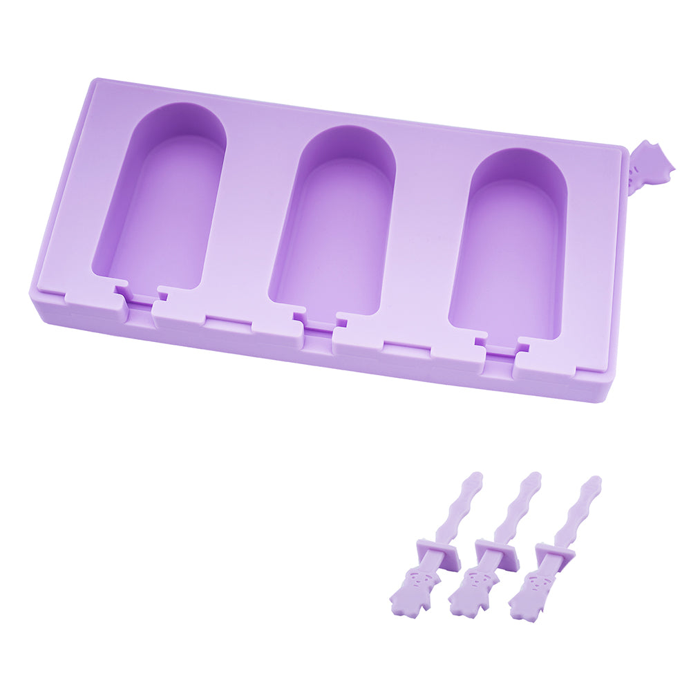 Stackable Ice Lolly mold Mini Oval Classic Ice Lolly Maker Violet Popsicle mold Silicone with Resuable Popsicle Sticks beicemania®