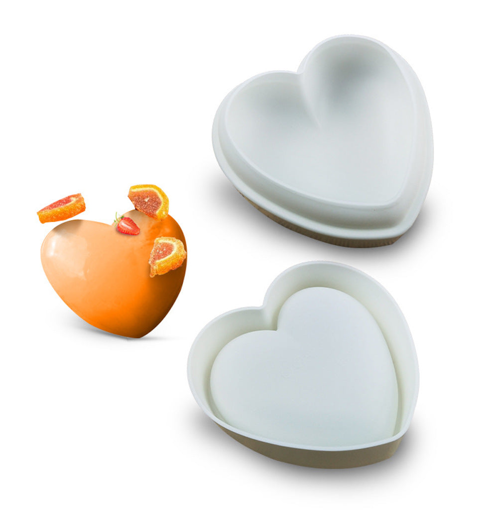 beicemania® Large Cake tin Heart Shaped Cake tin 3D Cake tins Mousse Cake molds Silicone White Heart Cake tin