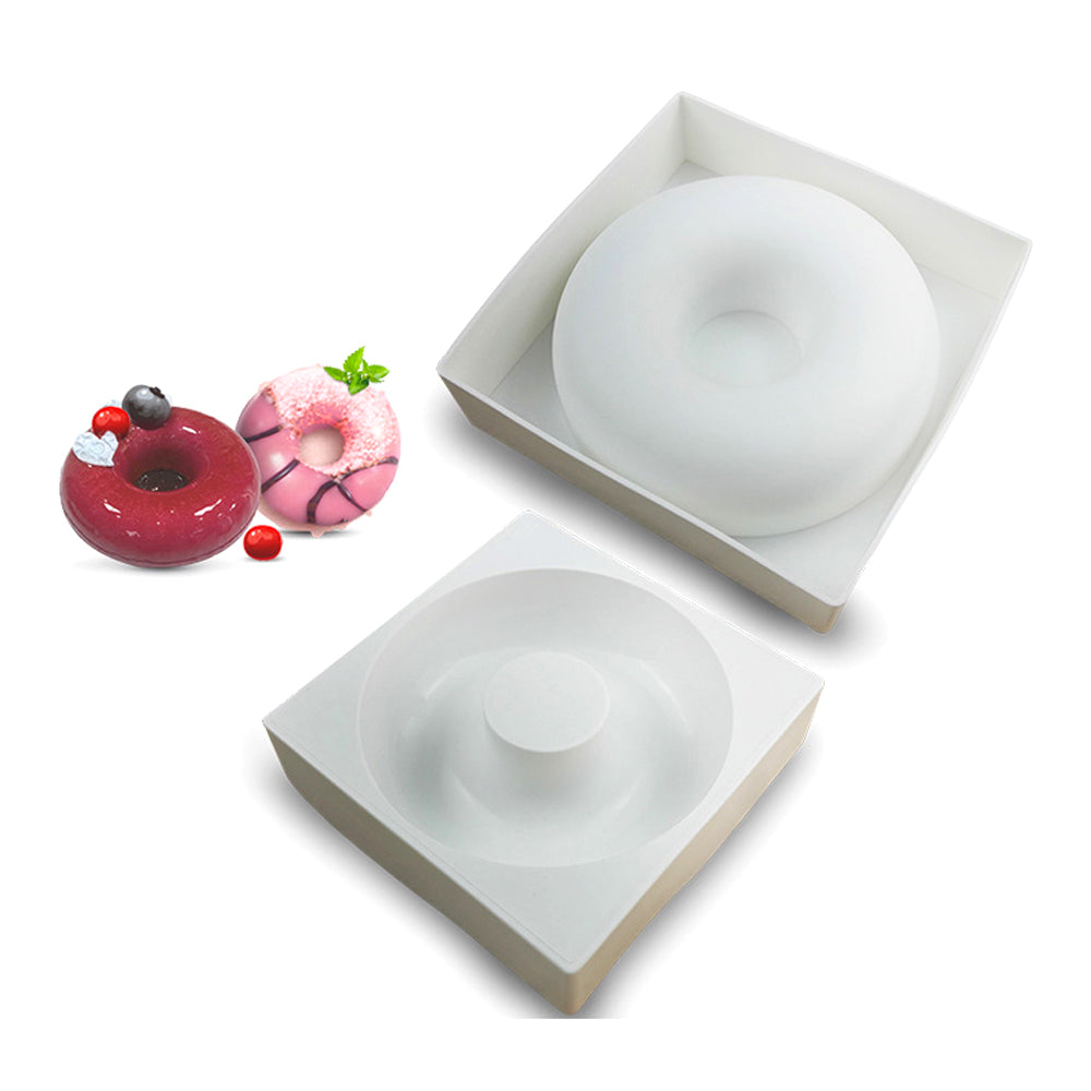 beicemania® Medium Cake tins Round Cake tin 3D Cake tins Mousse Cake molds Silicone White Ring Cake tin Donuts