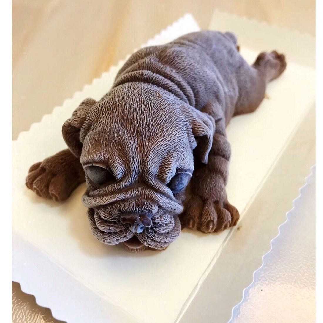 beicemania® Medium Cake tins Dog Cake tin 3D Cake tins Mousse Cake molds Silicone White Pets Cake tin Bulldog