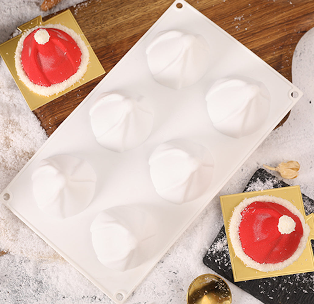 beicemania® Medium Cake tins Chriatmas Hat Cake tin 3D Cake tins Mousse Cake molds Silicone White Hats Cake tin Xmas