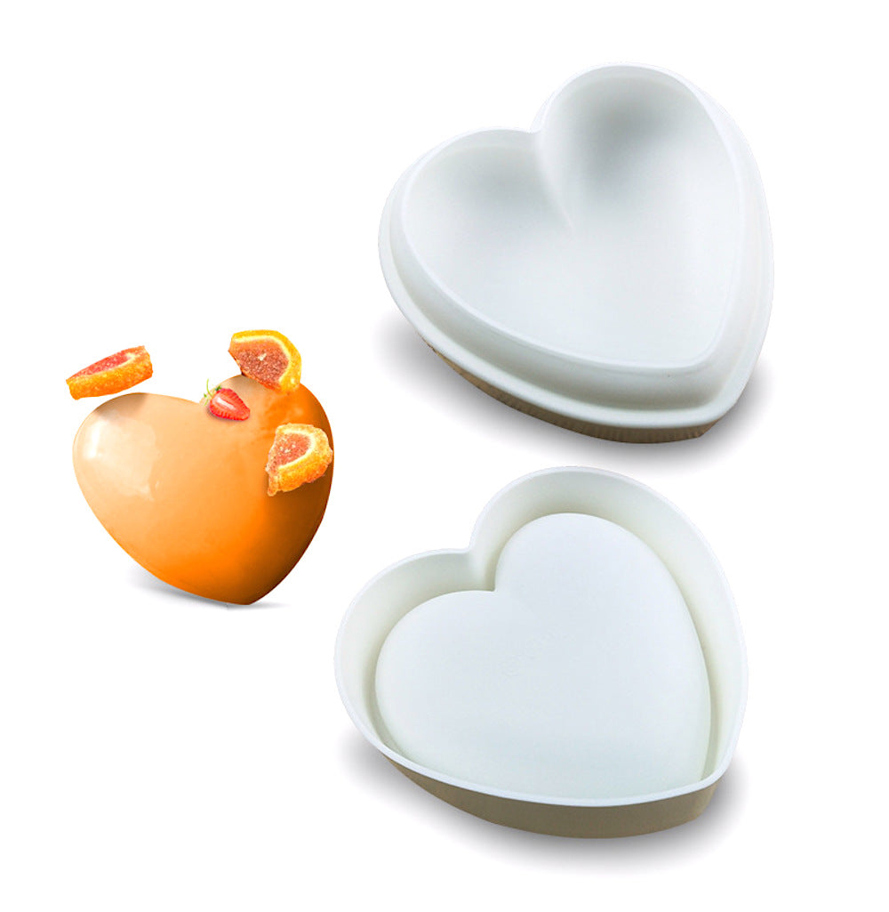 beicemania® Medium Cake tins Heart Shaped Cake tin 3D Cake tins Mousse Cake molds Silicone White Heart Cake tin