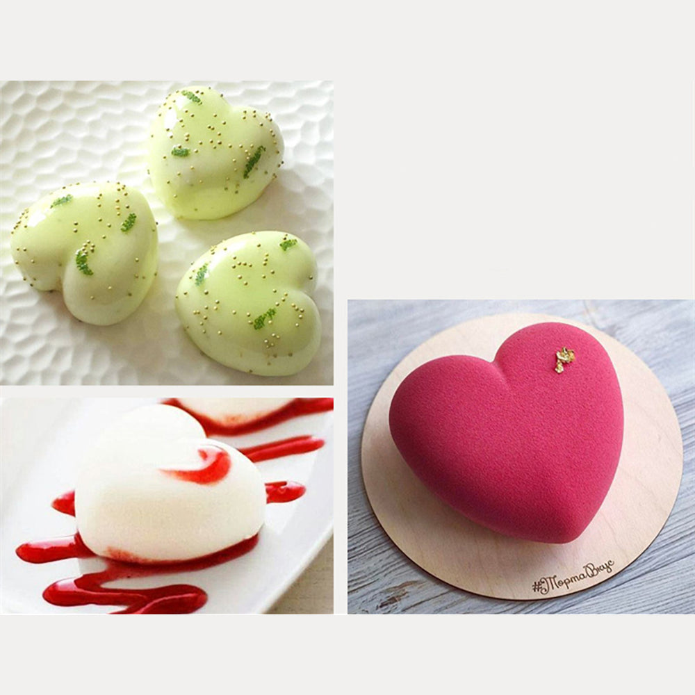 beicemania® Medium Cake tins Heart Shaped Cake tin 3D Cake tins Mousse Cake molds Silicone White Heart Cake tin