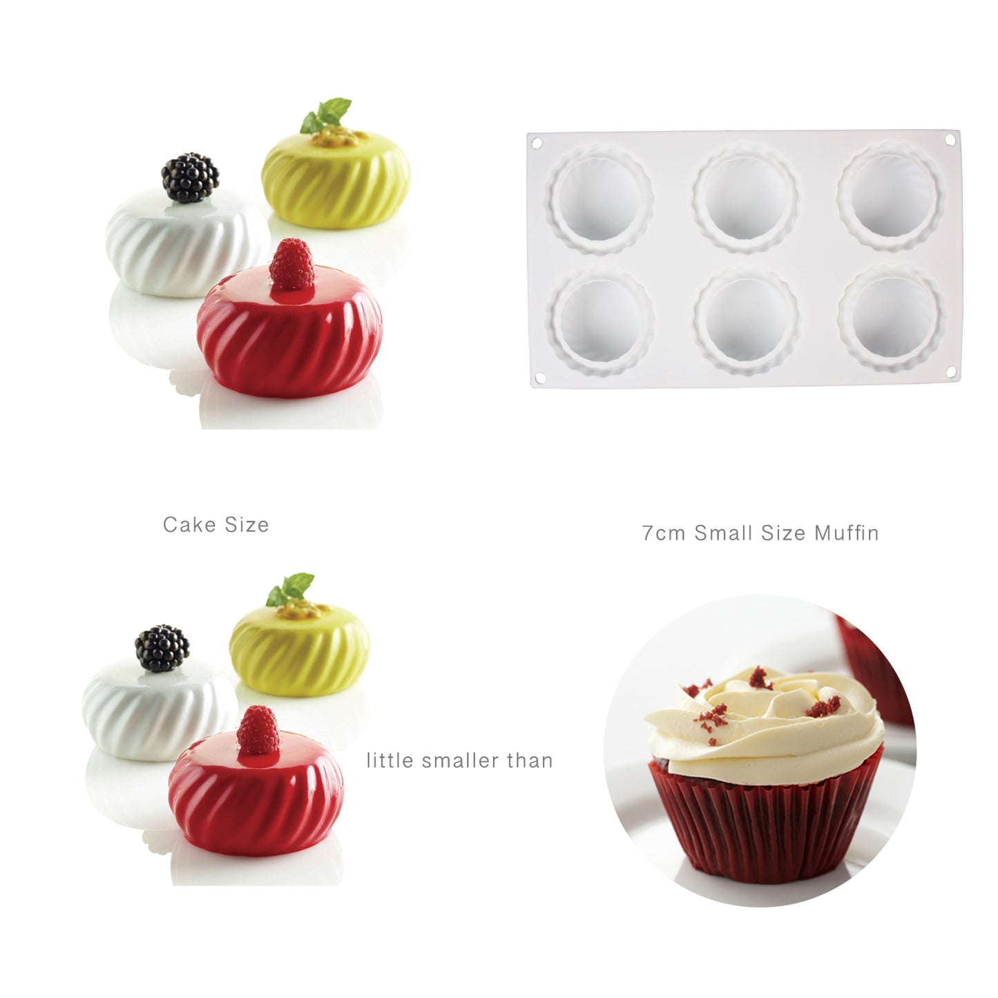 beicemania® Medium Cake tins Round Cake tin 3D Cake tins Mousse Cake molds Silicone White Half Ball Cake tin Pumpkin