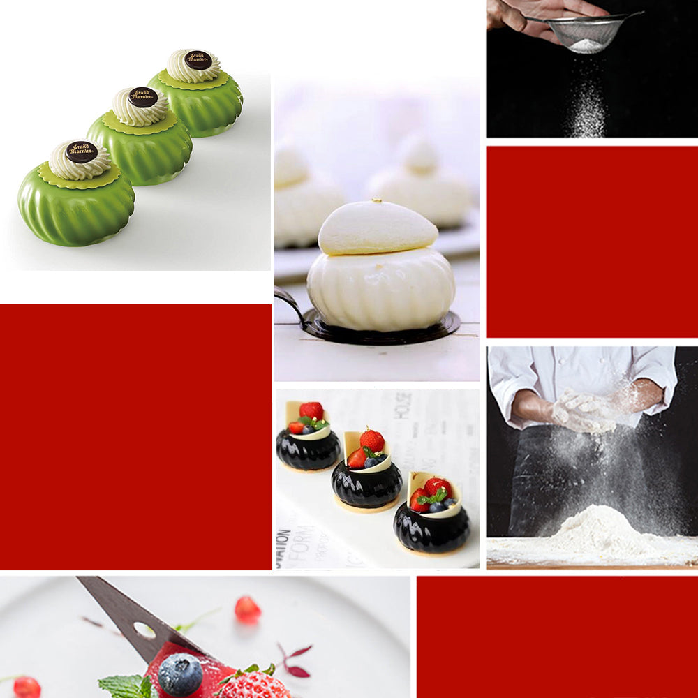 beicemania® Medium Cake tins Round Cake tin 3D Cake tins Mousse Cake molds Silicone White Half Ball Cake tin Pumpkin