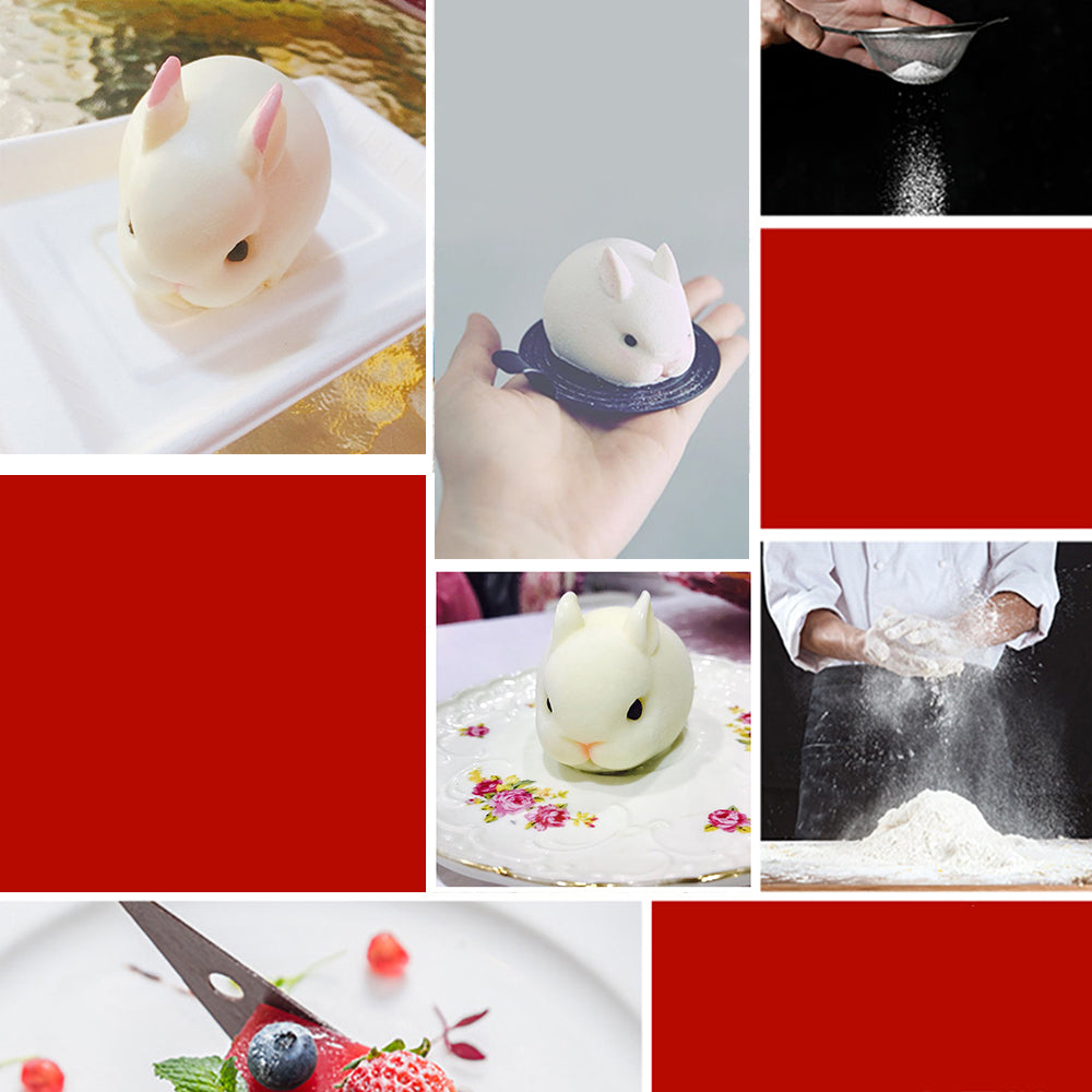 beicemania® Medium Cake tins Rabbit Cake tin 3D Cake tins Mousse Cake molds Silicone White Pets Cake tin Bunny