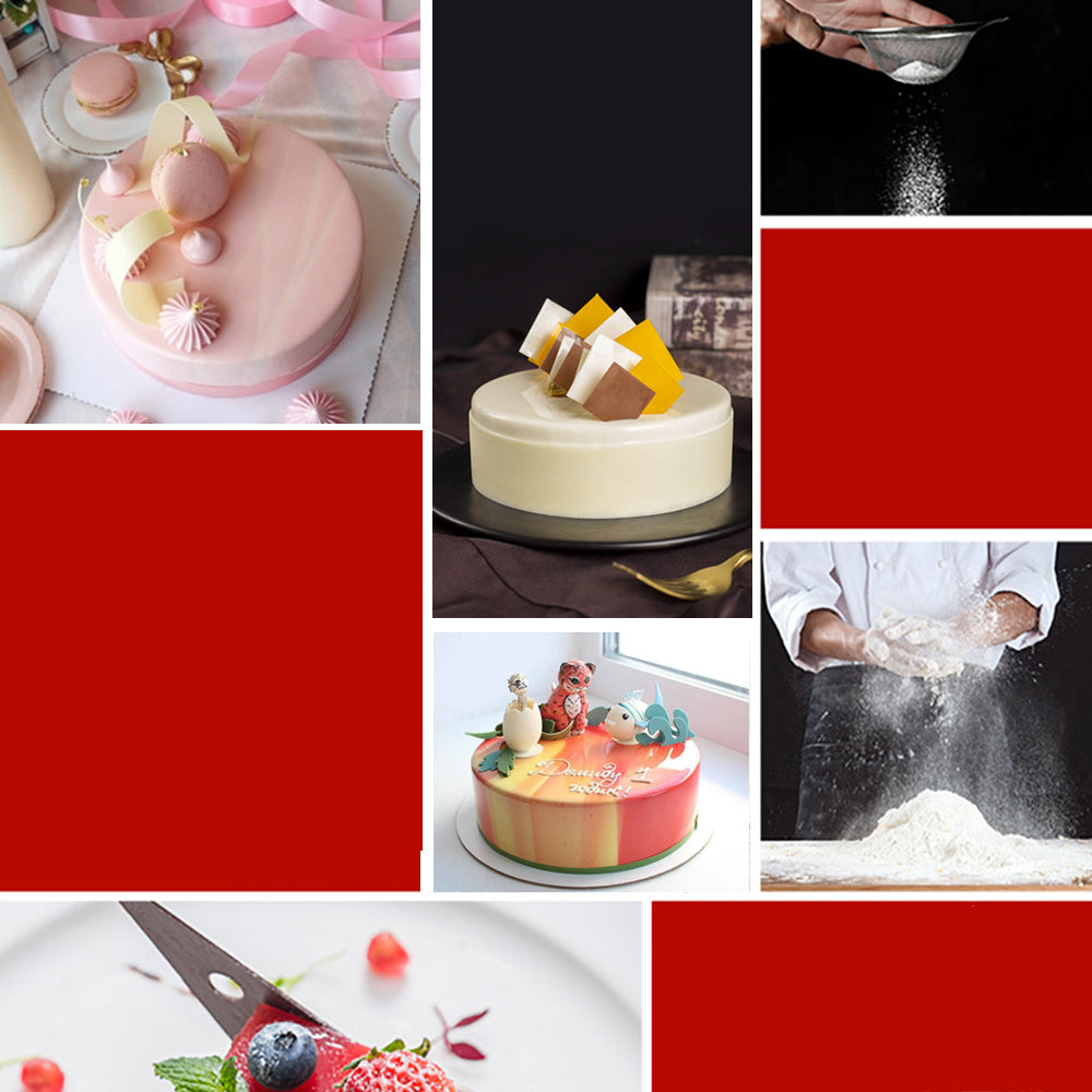 beicemania® Medium Cake tin 8inch Round Cake tin 3D Cake tins Mousse Cake molds Silicone White with Square Edge