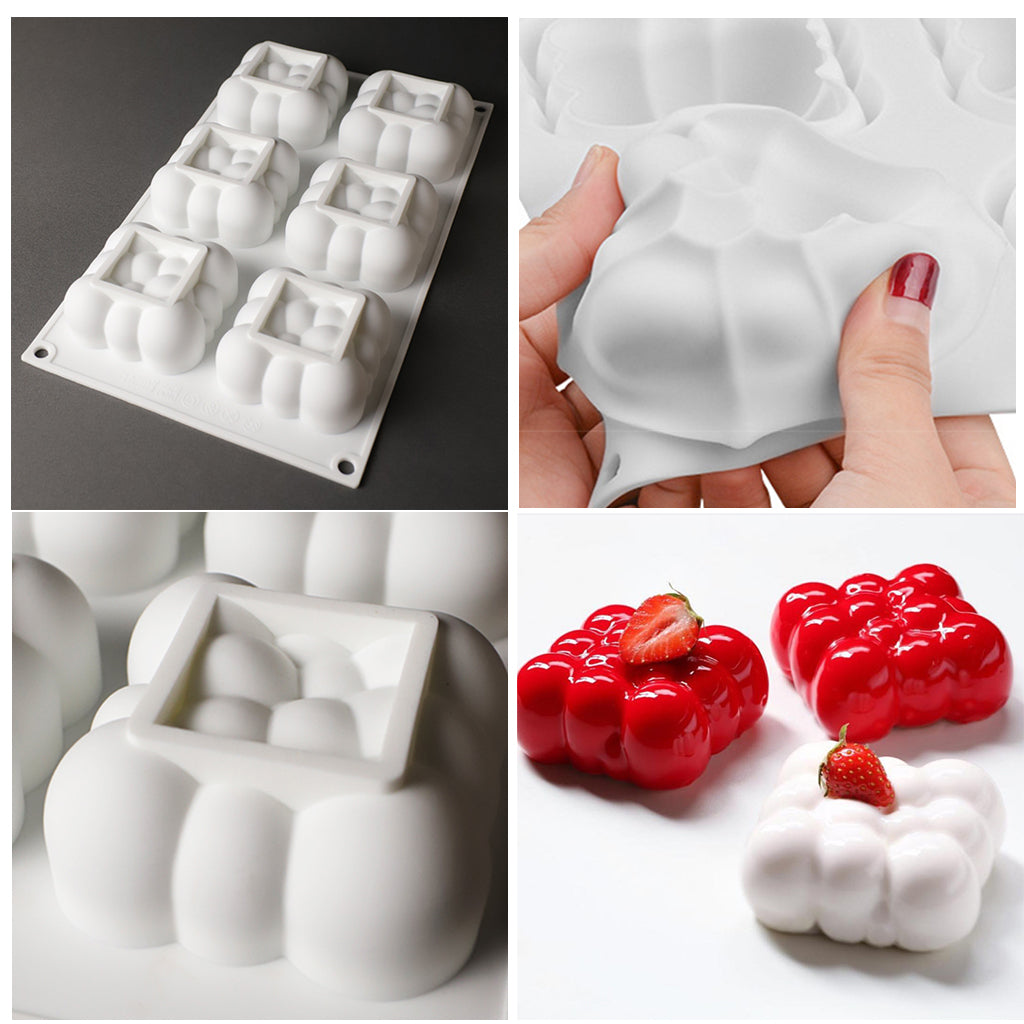 beicemania® Medium Cake tins Square Cake tin 3D Cake tins Mousse Cake molds Silicone White Cake tin Cloud