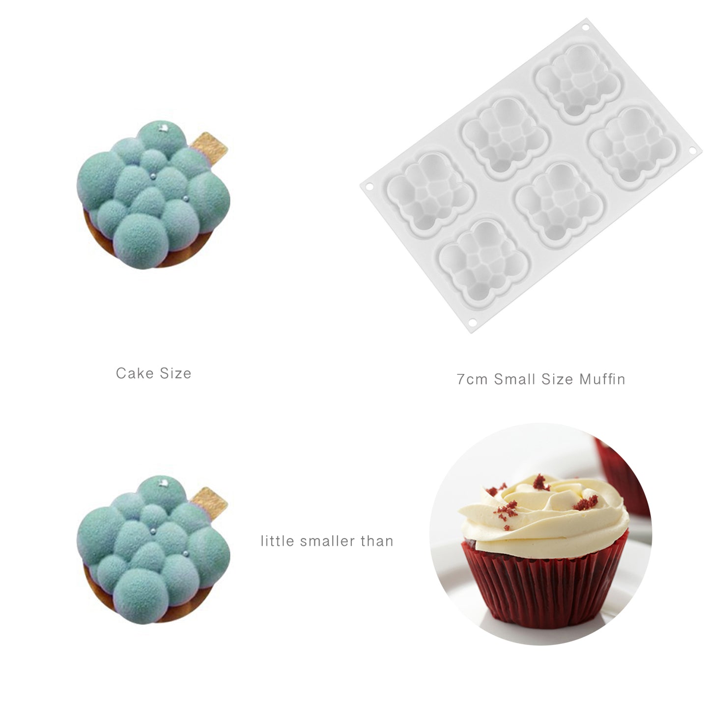 beicemania® Medium Cake tins Square Cake tin 3D Cake tins Mousse Cake molds Silicone White Cake tin Cloud