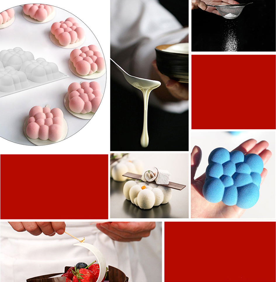 beicemania® Medium Cake tins Square Cake tin 3D Cake tins Mousse Cake molds Silicone White Cake tin Cloud