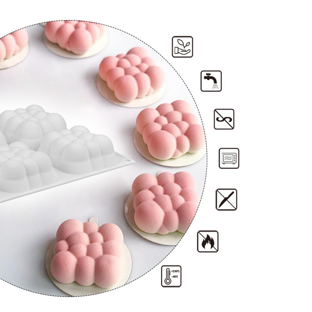 beicemania® Medium Cake tins Square Cake tin 3D Cake tins Mousse Cake molds Silicone White Cake tin Cloud