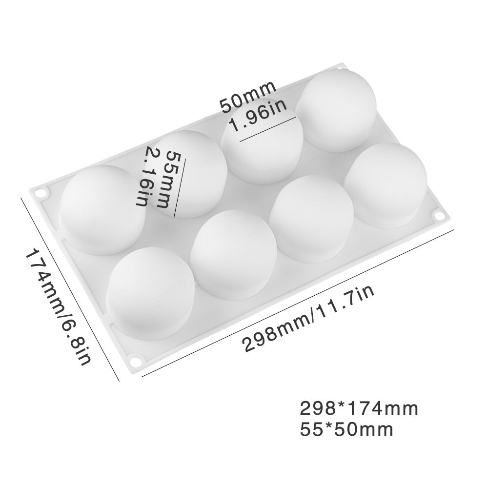beicemania® Small Cake tin Ball Cake tin 3D Cake tins Mousse Cake molds Silicone Chocolate mold White