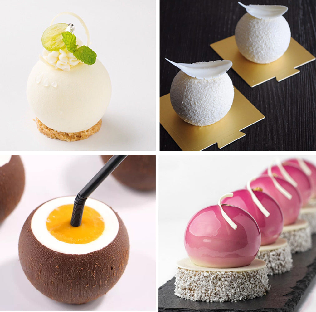 beicemania® Small Cake tin Ball Cake tin 3D Cake tins Mousse Cake molds Silicone Chocolate mold White