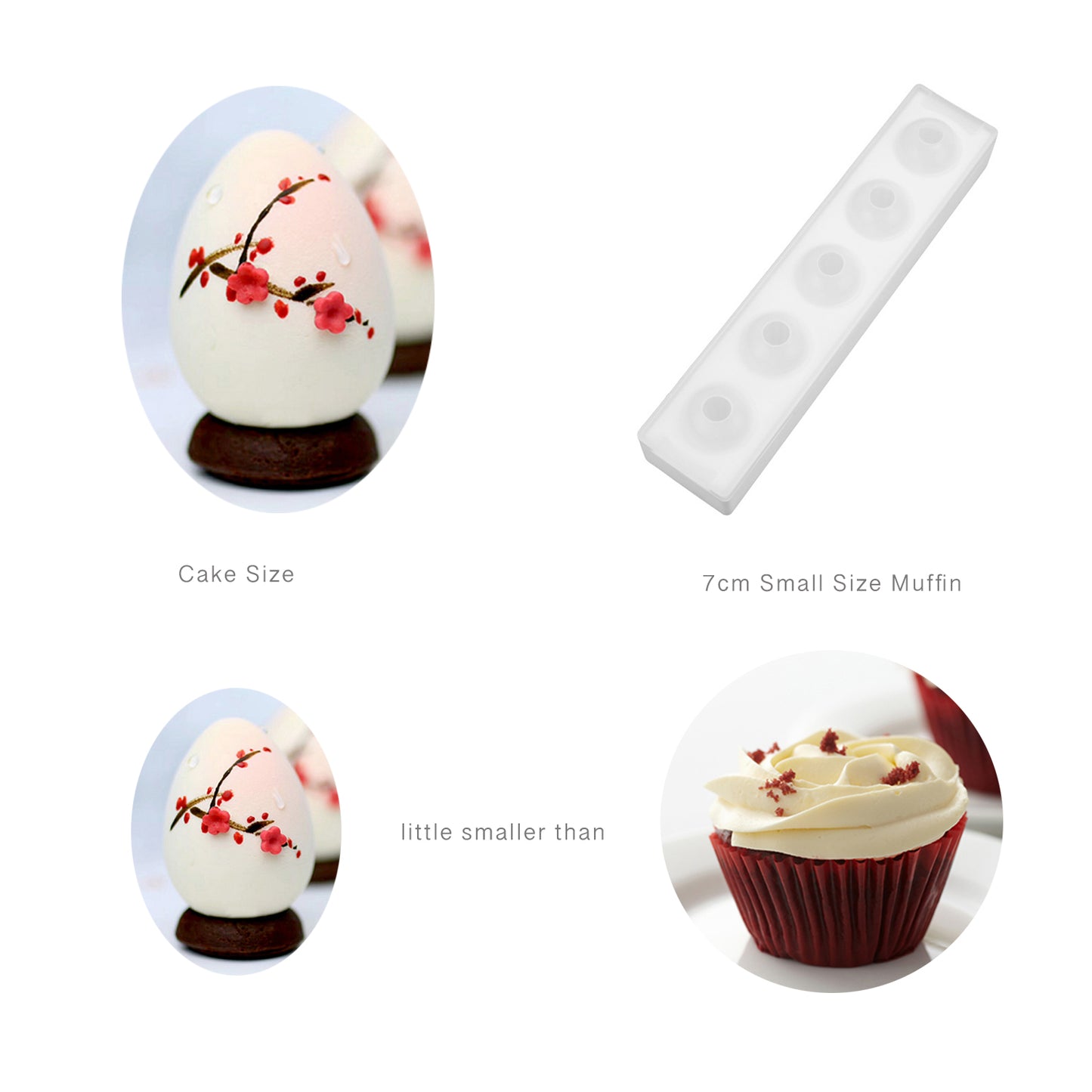 beicemania® Medium Cake tins Easter Egg Cake tin 3D Cake tins Mousse Cake molds Silicone White Half Ball Cake tin Eggs Chocolate mold