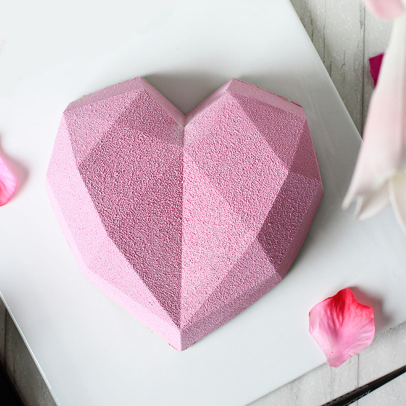 beicemania® Small Cake tin Heart Shaped Chocolate mold Cake tin 3D Cake tins Mousse Cake molds Silicone White Diamond Heart Cake tin