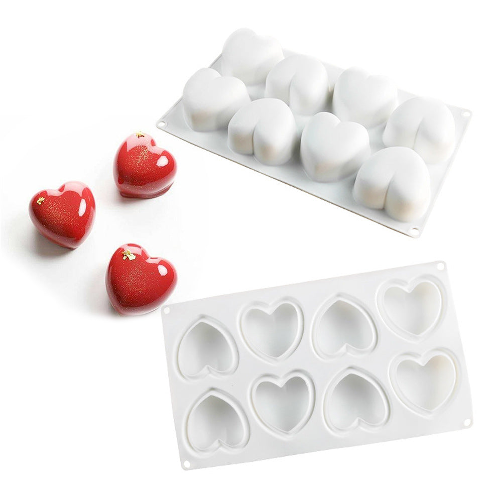 beicemania® Small Cake tin Heart Shaped Chocolate mold Cake tin 3D Cake tins Mousse Cake molds Silicone White Heart Cake tin