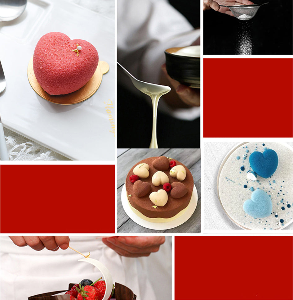 beicemania® Small Cake tin Heart Shaped Chocolate mold Cake tin 3D Cake tins Mousse Cake molds Silicone White Heart Cake tin