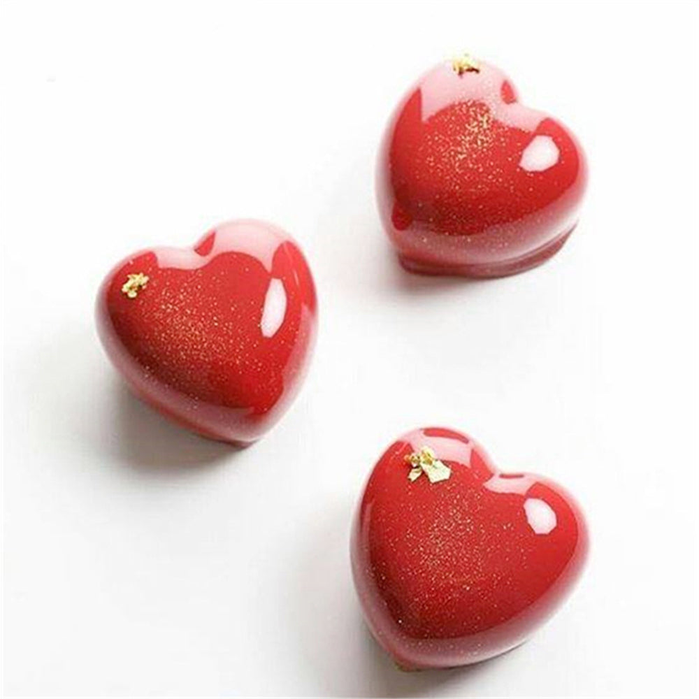 beicemania® Small Cake tin Heart Shaped Chocolate mold Cake tin 3D Cake tins Mousse Cake molds Silicone White Heart Cake tin