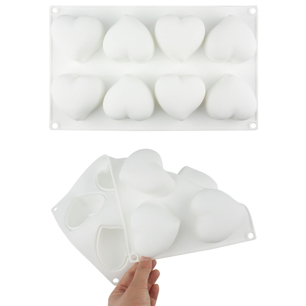 beicemania® Small Cake tin Heart Shaped Chocolate mold Cake tin 3D Cake tins Mousse Cake molds Silicone White Peach Heart Cake tin