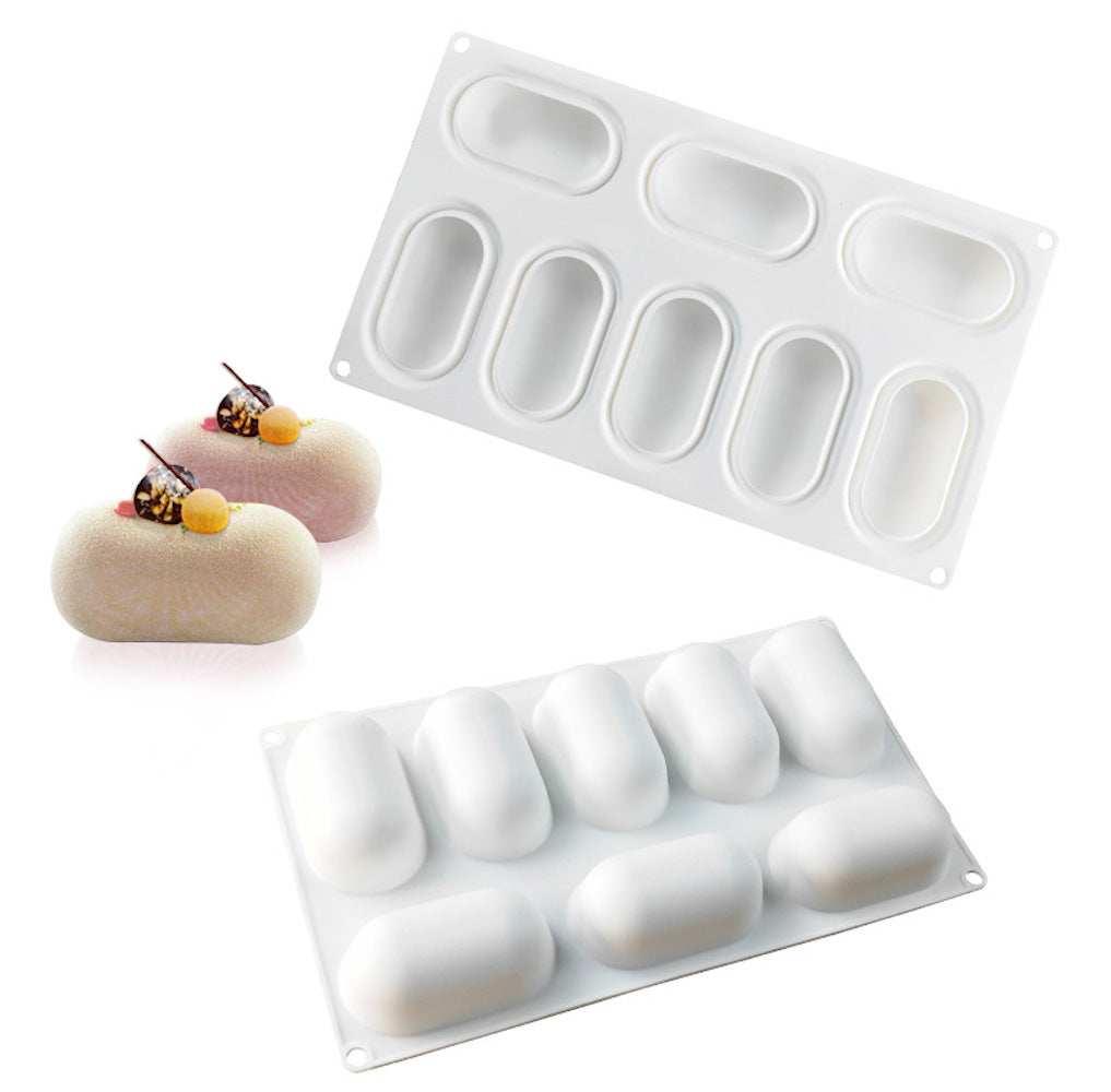 beicemania® Small Cake tins Oval Cake tin 3D Cake tins Mousse Cake molds Silicone White Round Cake tin Capsule