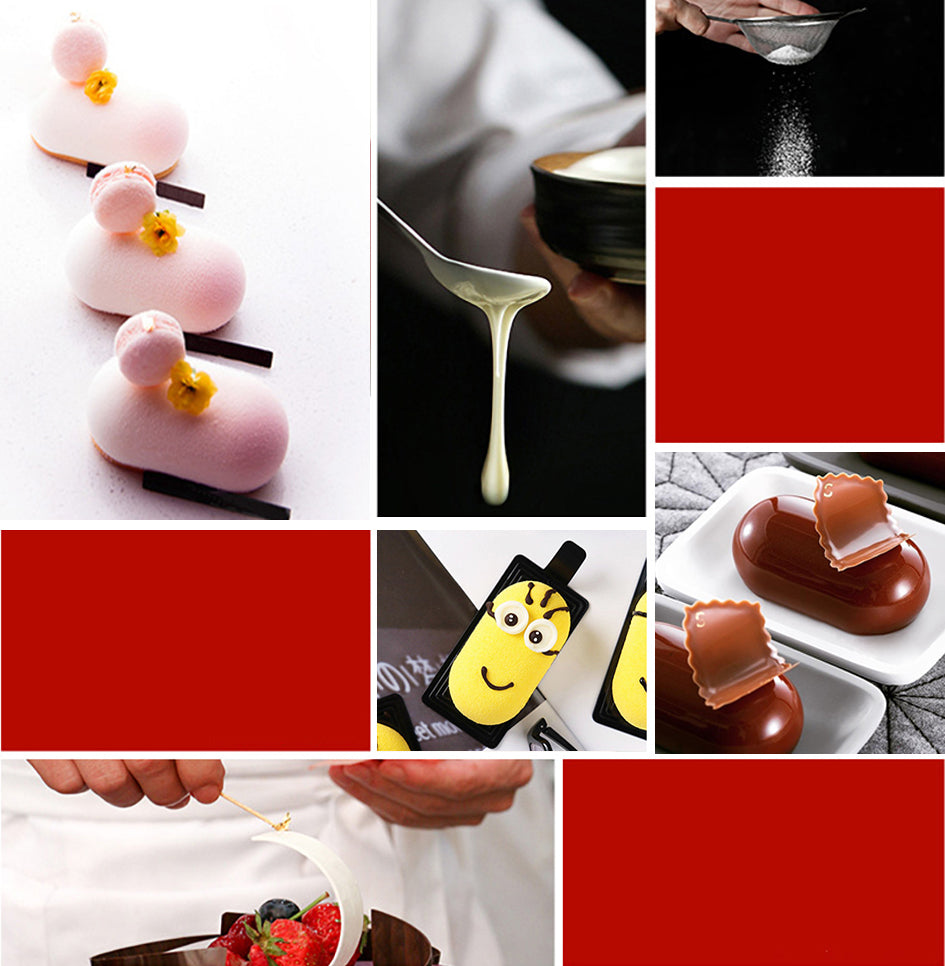 beicemania® Small Cake tins Oval Cake tin 3D Cake tins Mousse Cake molds Silicone White Round Cake tin Capsule