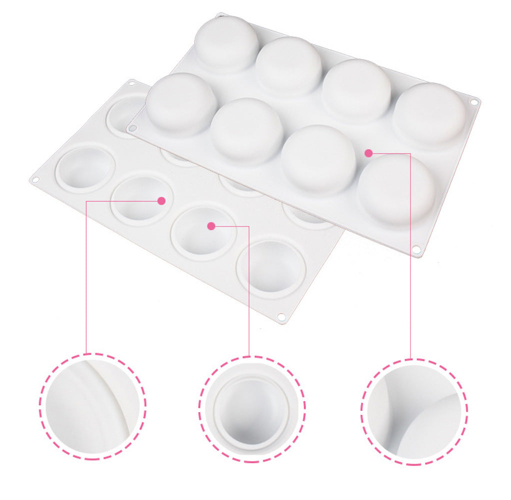 beicemania® Small Cake tin Round Cake tin Chocolate mold 3D Cake tins Mousse Cake molds Silicone White