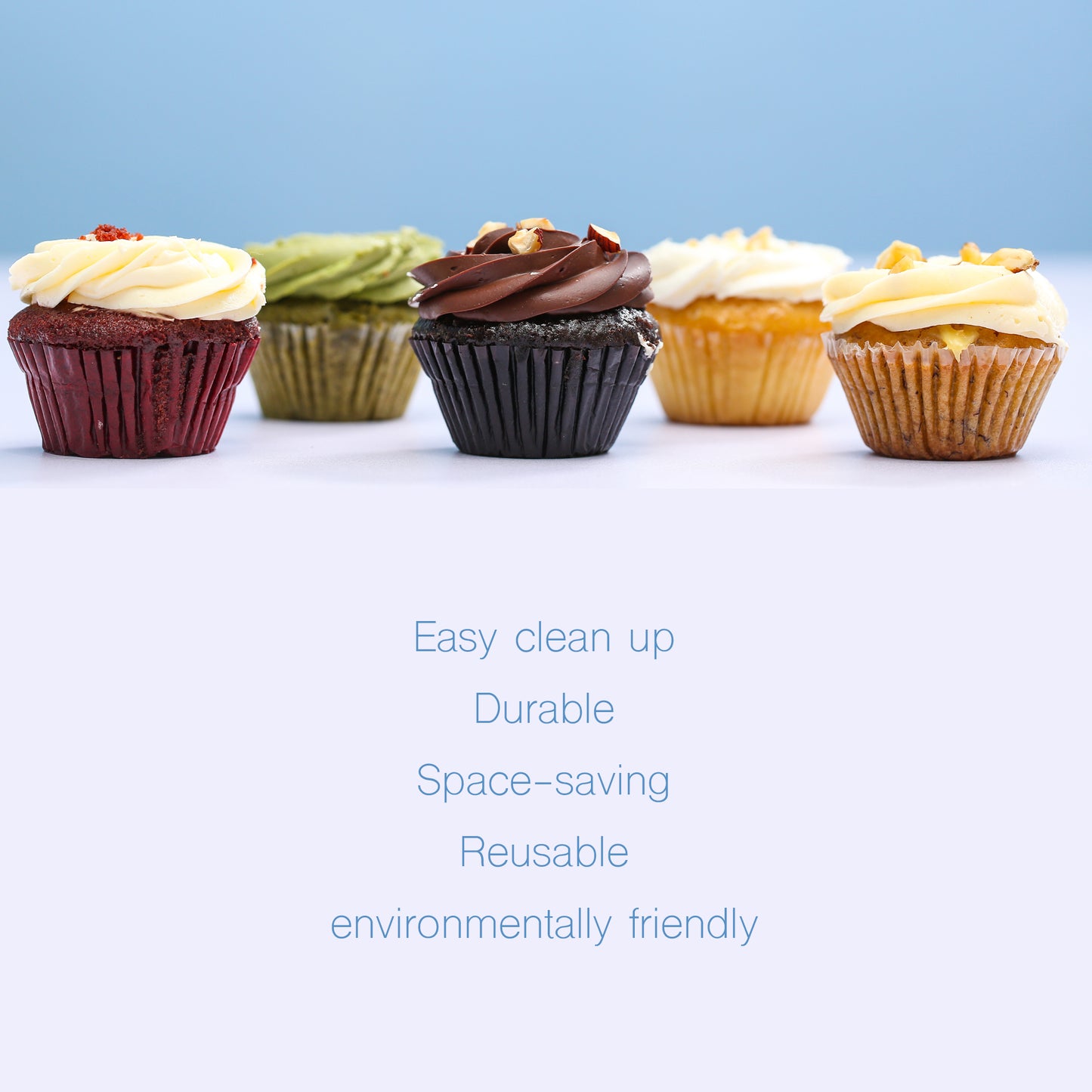 beicemania® Coloured Cupcake Cases Silicone Muffin Trays 12 Round Muffin Tray 6cm